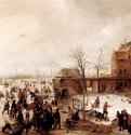 Сцена на льду близ города. 1615 - Масло, дерево 58 x 90 Национальная галерея Лондон