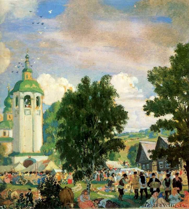 Сельский праздник, 1919 г. - Картон масло; 18 x 18 см. Государственный Русский музей. Санкт-Петербург. Россия.