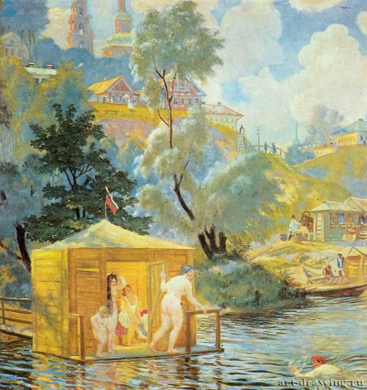 Купанье, 1921 г. - Холст, масло. Частное собрание. Россия.