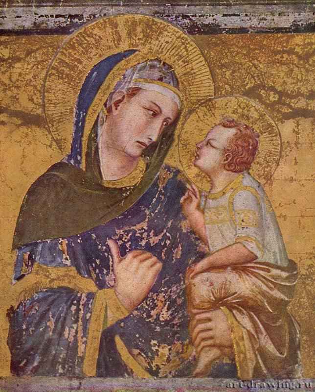 Пьетро Лоренцетти: Мадонна - 1330 Дерево Готика Италия Ассизи. Сан Франческо, нижняя церковь Сиенская школа