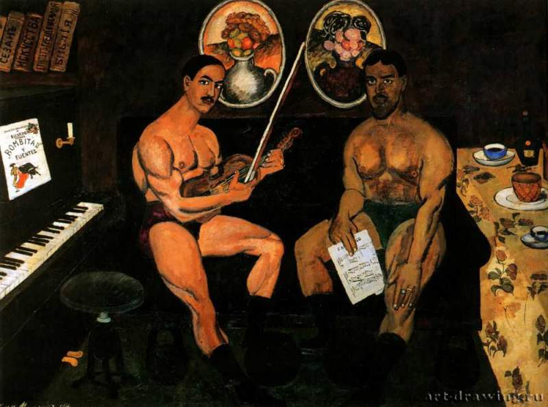 И. И. Машков: Автопортрет и портрет Петра Кончаловского, 1910 г.