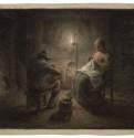 Зимний вечер, 1867 г. - Карандаш, пастель, бумага; 43,8 x 54 см. Музей изящных искусств. Бостон. Франция.
