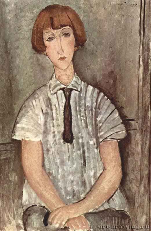Девушка в блузе - 191792 x 60 смХолст, маслоПарижская школаФранцияЧастное собрание