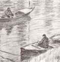 Два рыбака. 1882 - 256 х 334 мм Черный мел, на грунтованной белым доске, в освещенных местах мел соскоблен Кембридж (штат Массачусетс). Художественный музей Фогга, Отдел гравюры и рисунка Франция