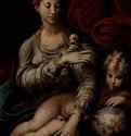 Мадонна с розой. 1528-1530 - 109 x 88,5 см. Дерево, масло. Маньеризм. Италия. Дрезден. Картинная галерея.