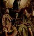 Мадонна со св. Стефаном и Иоанном Крестителем. 1539-1540 - Дерево. Маньеризм. Италия. Дрезден. Картинная галерея.