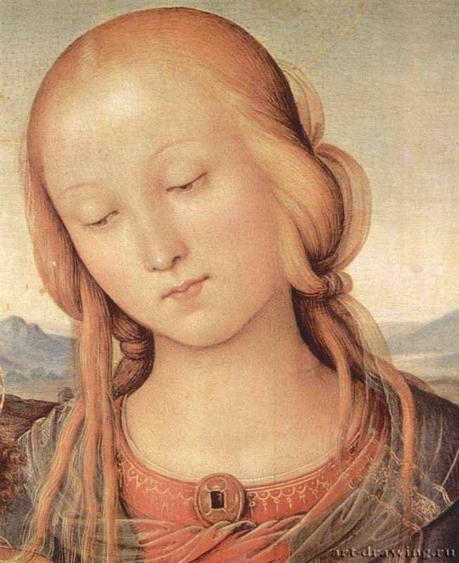 Мадонна с Иоанном Крестителем. Фрагмент. Голова мадонны. 1505-1510 - Дерево, маслоВозрождениеИталияЛондон. Национальная галерея