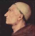 Портрет дона Бальдассаре ди Антонио ди Анджело. 1499 * - 30 x 25 смДерево, маслоВозрождениеИталияФлоренция. Галерея УффициПервоначально в монастыре в Валломброзе, парная картина к портрету Бьяджо Миланези