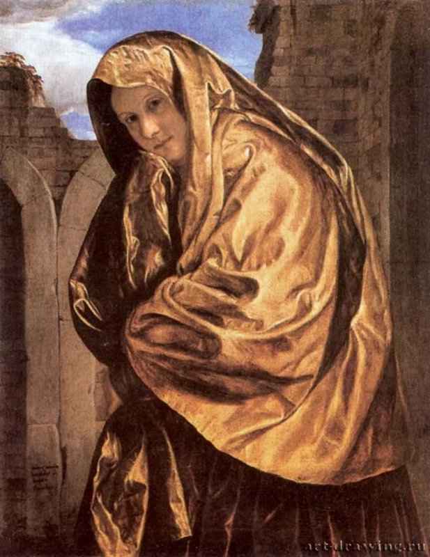 Венецианка. 1520-1530 - Савольдо, Джованни Джироламо: 92 x 73 см. Холст. Берлин. Государственный музей.