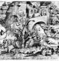 Рисунок из серии "Пороки": Зависть (Invidia), 1557 - 220 х 300 мм. Перо коричневым тоном, на бумаге. Базель. Собрание Хирш. Нидерланды.