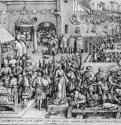 Рисунок из серии "Добродетели": Правосудие (Justitia). 1559 - 223 х 295 мм. Перо коричневым тоном, на бумаге. Брюссель. Королевская библиотека, Кабинет эстампов. Нидерланды.