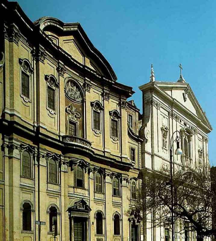 Оратория св. Филиппо Нери. Главный фасад по виа дель Пеллегрино. 1637-1650 - Рим. Италия.