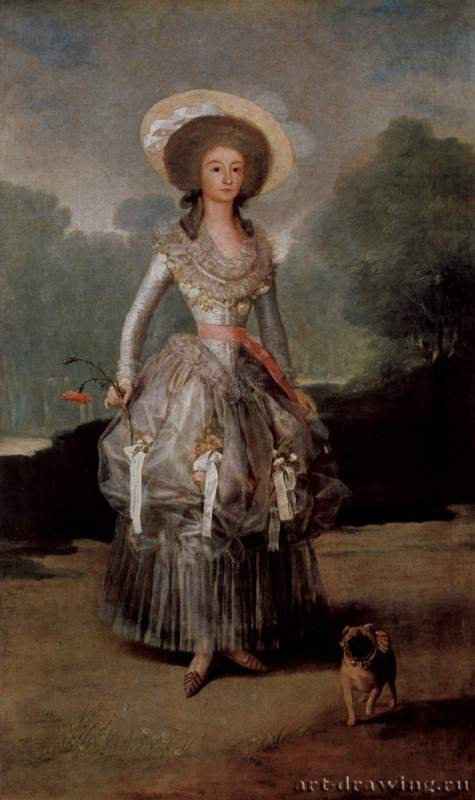 Портрет маркизы де Понтехос-и-Сандоваль, герцогини Понтехос - 1786 *211 x 126 смХолст, маслоРококо, классицизм, реализмИспанияВашингтон. Национальная картинная галерея