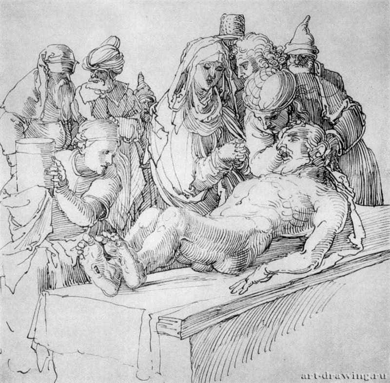 Положение во гроб. 1515-1516 - 20,4 x 20,7 Перо на бумаге Музей Любомирских Лемберг