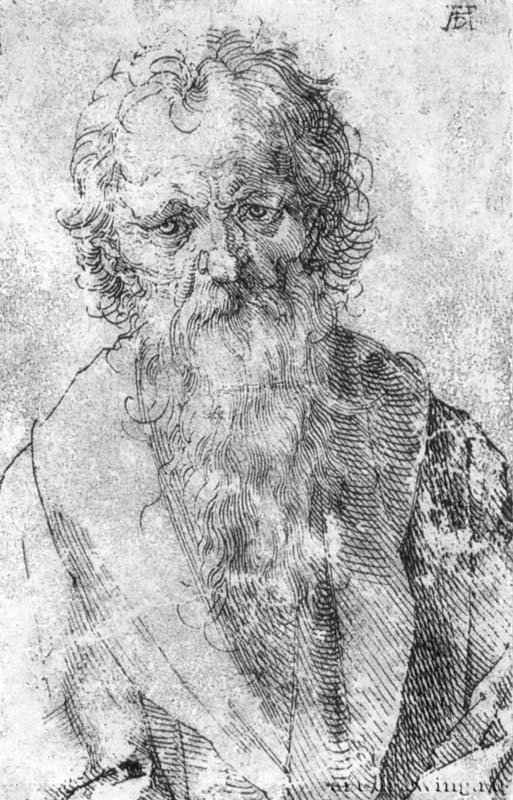 Бородатый мужчина. 1520 - 16 x 11,4 Перо на бумаге Художественный институт Штеделя, Гравюрный кабинет Франкфурт-на-Майне