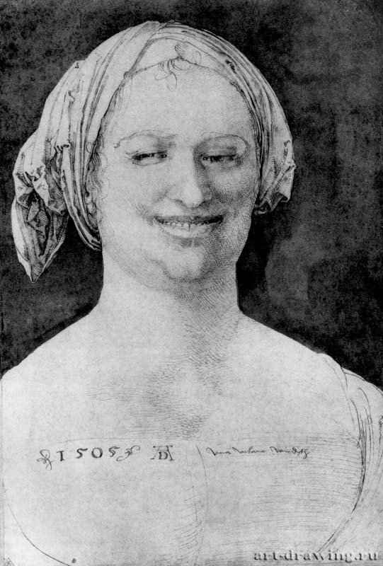 Крестьянка из Винда. 1505 - 39 x 27 Перо на бумаге, фон ретуширован (позднее) Британский музей, Отдел гравюры и рисунка Лондон