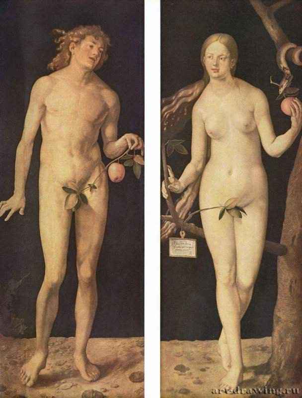 Адам и Ева - 1507209 x 81 и 209 x 83 смДеревоВозрождениеГерманияМадрид. Прадо